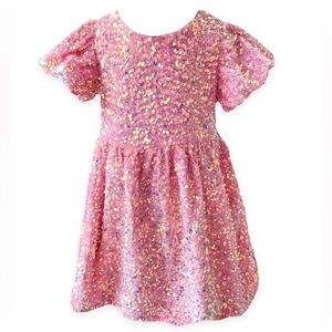 Lola and the boys pretty in pink sequin party dress size 8 EUC